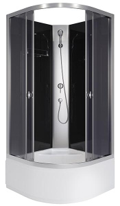 Душевая кабина Niagara Eco E80/40/TN/BK / E90/40/ТN/BK / E100/40/TN/BK, 100х100, тонированный