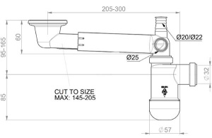 Сифон для умывальника Prevex Preloc PR3-C4NR3-005