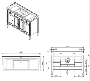 Тумба под умывальник Caprigo Albion Concept 120 34016-TP811, 120, бланж