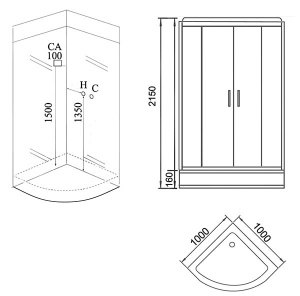 Душевая кабина Grossman GR141, 100x100, прозрачный