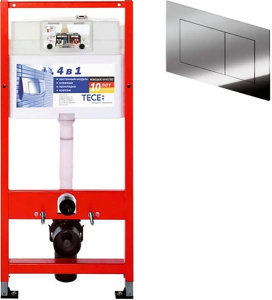 Система инсталляции для унитаза TECEbase kit 9400401S (9400412) c кнопкой и унитазом Roxen Antares 530185-01 Rimless Soft Close