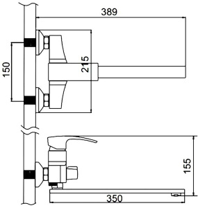 Смеситель для ванны Gerhans K13114D