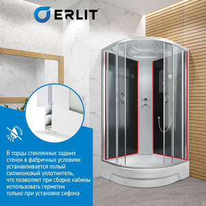 Душевая кабина Erlit ER350926-C4-RUS / ER351026-C4-RUS, 90х90, тонированный