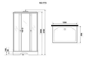 Душевая кабина Niagara Luxe NG-7772QW, 120х90, прозрачный