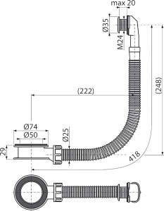 Слив-перелив AlcaPlast A328CR