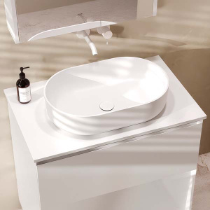 Столешница Belux LUNA-TURIN НП80 / НП100 / НП120 / НП140 белый матовый Solid Surface, 80, белый матовый