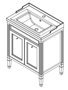 Тумба под умывальник Caprigo Albion 60 10310-B021 / 70 10311-B021, 60, серый