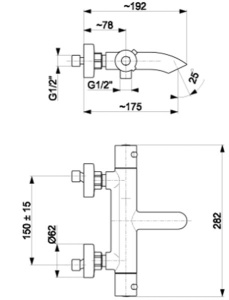 Смеситель для ванны Armatura Moza 5734-010-00 с термостатом