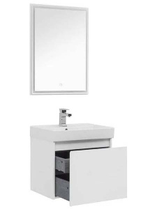 Комплект мебели Aquanet Nova Lite 60 / 75 1+1 ящик белый глянец, 60, белый глянец