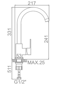 Смеситель для кухонной мойки Ledeme L4033-2