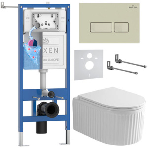 Комплект инсталляции 6 в 1 Roxen StounFix Dual Fresh 968222 с аромадозатором, пастель бежевый