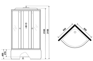 Душевая кабина Niagara Eco E80/40/ТN / E100/40/TN, 100х100