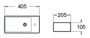 Умывальник SantiLine SL-2009LMB, 41х21, черный матовый