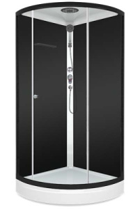 Душевая кабина Domani-Spa Simple 99 с черным профилем, 90х90, прозрачный