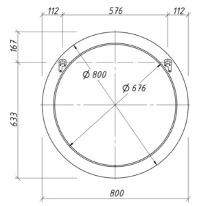 Зеркало Caprigo Valletta 80 35330, 80х80, белый матовый