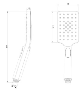 Душевая лейка Lemark LM8123BL / LM8123GM, черный