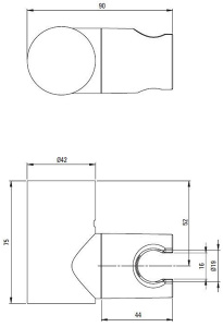 Держатель для душевой лейки Deante Round Nero ANO_N21U