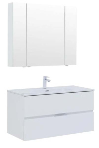 Комплект мебели Aquanet Алвита new 90 / 100 2 ящика серый, 100, серый