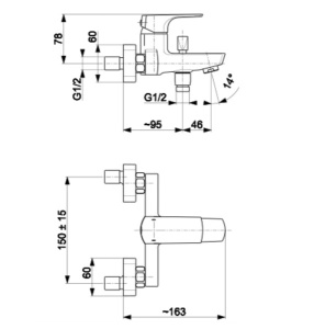 Смеситель для ванны Armatura Mokait 5534-010-00