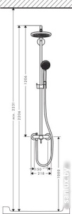 Душевая система Hansgrohe Croma 220 Showerpipe (27222000) фото 1