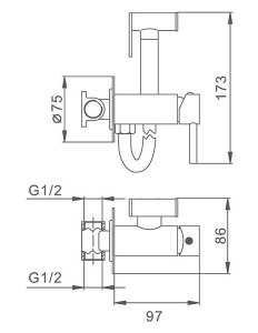 Смеситель встраиваемый Frap F7505-9 с гигиеническим душем