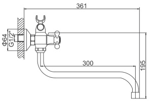 Смеситель для ванны Ledeme H08 L2308
