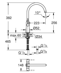 Смеситель для кухонной мойки Grohe Ambi Cosmopolitan 30190000