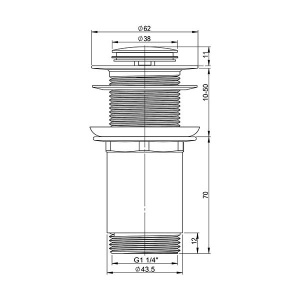 Донный клапан Wellsee Drainage System 182136000 / 182137000, золото