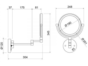 Косметическое зеркало Timo Saona 13376/03 с подсветкой