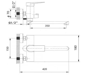 Смеситель для ванны Wisent WP22202