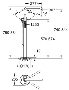 Смеситель для ванны Grohe Essence 23491001, хром