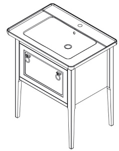 Тумба под умывальник Caprigo Jersey 75 34311-SF024 / 85 34312-SF024 / 105 34314-SF024, 105, зеленый