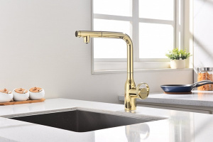 Смеситель для кухонной мойки Paulmark Urban Ur213104-G с подключением к фильтру воды