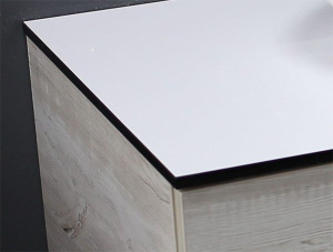 Столешница Vela (компакт-плита) 12 мм белый матовый с черной кромкой 420x220 ST846751