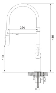 Смеситель для кухонной мойки Rose R358H / R358T под фильтр, черный