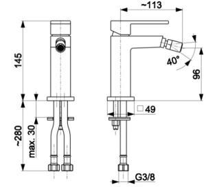 Смеситель для биде Armatura Logon Black 5137-015-81