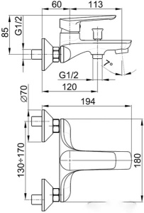 Смеситель для ванны Armatura Tanzanit 5024-010-00