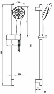 Душевой гарнитур Deante Floks NGF 051K
