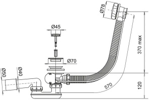 Сифон для ванны Whitecross SPWC60GM