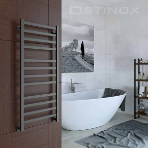Полотенцесушитель Stinox Prestige Luxe нижнее подключение черный матовый, 60х120 12 перекладин 1, 2 дюйма