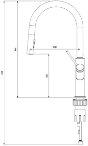 Смеситель для кухонной мойки Omnires Bend BE6455BL