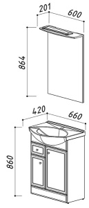 Комплект мебели Belux Адажио 60