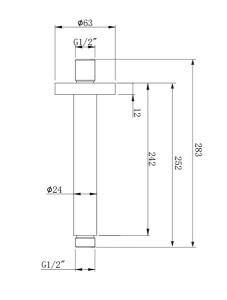 Кронштейн для верхнего душа Omnires RS22CR