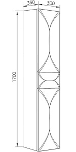 Пенал 1Marka Elegant 30П 2д. 1в.я. White