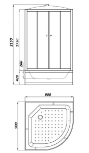 Душевая кабина Parly EF921, 90х90, матовый