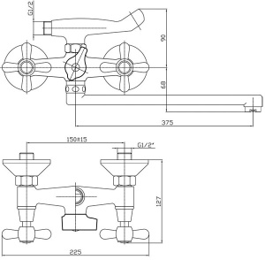 Смеситель для ванны Haiba HB2225