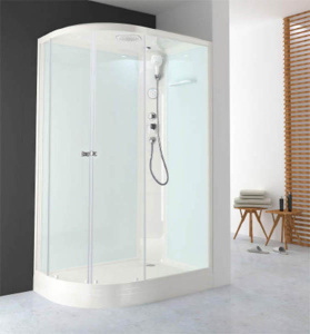 Душевая кабина Domani-Spa Delight 128 белая прозрачная, 120х80 L, прозрачный
