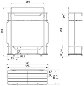 Полка Milardo Grid GRICS2CM44