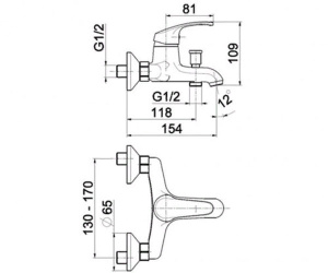 Смеситель для ванны Armatura Krzem 4214-010-00