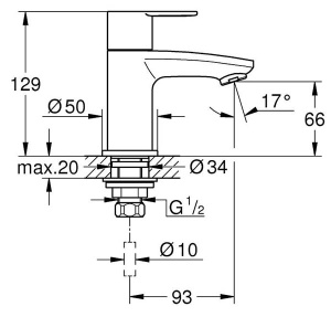 Смеситель для умывальника Grohe Eurostyle Cosmopolitan 23039002 на одну воду